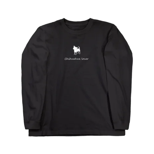 チワワシルエット（白） ロングスリーブTシャツ