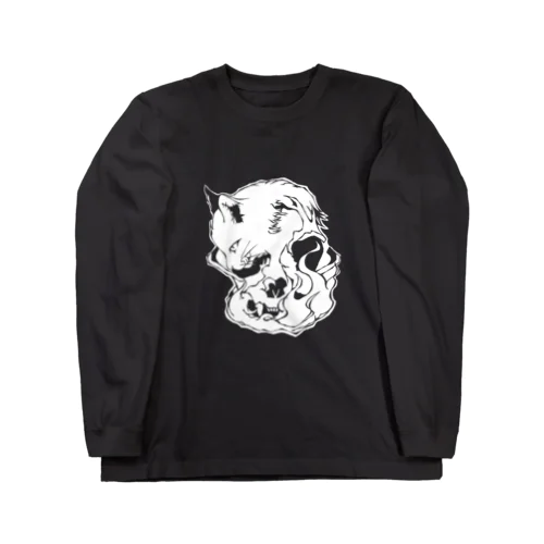 Cats And Skulls White Long Sleeve T-Shirt