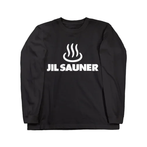 JIL SAUNER-ジルサウナー-温泉・銭湯マーク 白ロゴ ロングスリーブTシャツ