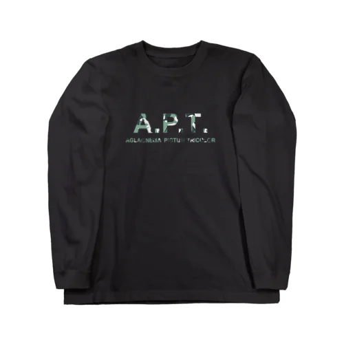【A.P.T】アグラオネマピクタムトリカラー（迷彩ロゴ） ロングスリーブTシャツ