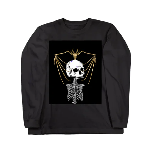 ブラック 黒 生物 骨 ホラー デザイングッズ Long Sleeve T-Shirt