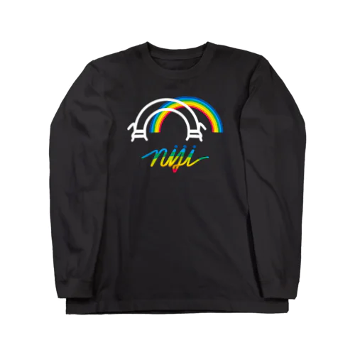 虹 niji 甲骨文字 白字版 Long Sleeve T-Shirt