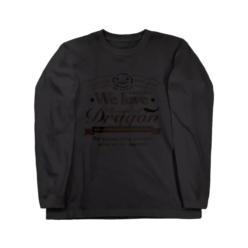 おちょこさん黒色プリント Long Sleeve T-Shirt