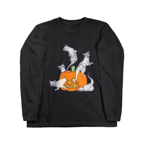 ジャックオーランタンと猫(背景透過ver.) #toneko Long Sleeve T-Shirt