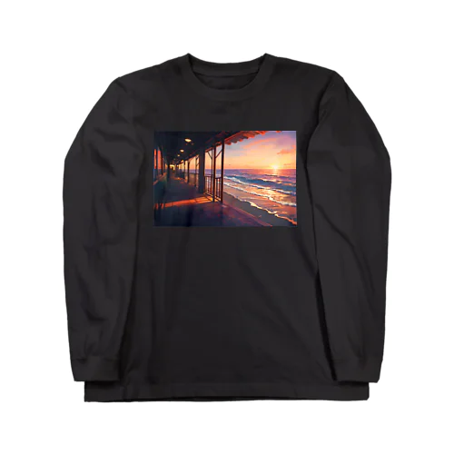 Twilight Countryside Journey  〜黄昏に包まれる故郷の旅〜　No.4「無人駅のお出迎え」 Long Sleeve T-Shirt