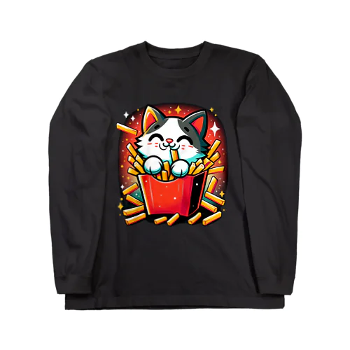 ポテトを食べる猫 Long Sleeve T-Shirt