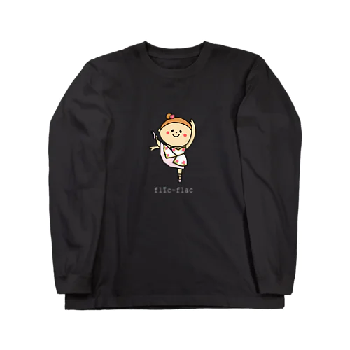 フリフラ　フローラちゃん（ロゴホワイト） ロングスリーブTシャツ