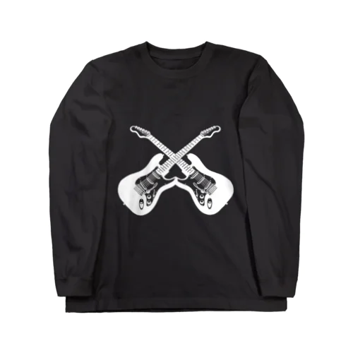 クロスギターホワイト Long Sleeve T-Shirt