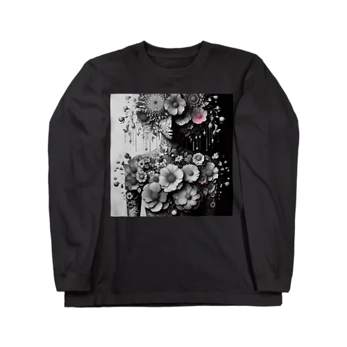 花と女性 Long Sleeve T-Shirt