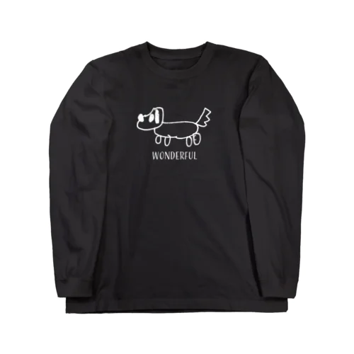 犬ワンダフル　黒 ロングスリーブTシャツ