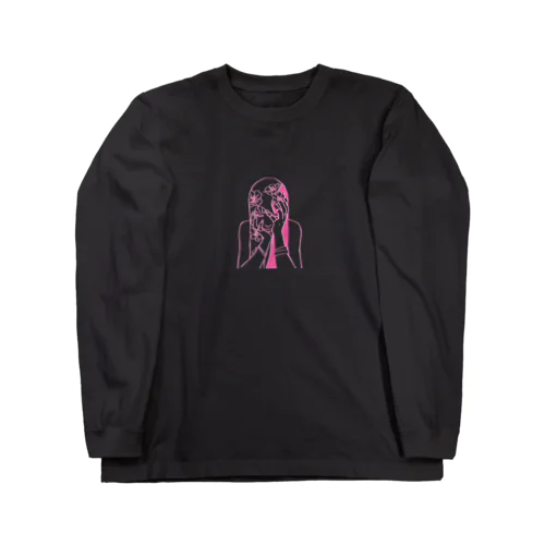 ピンク女の子ちゃん 롱 슬리브 티셔츠