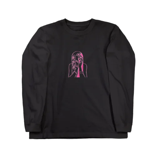 ピンク女の子ちゃん Long Sleeve T-Shirt