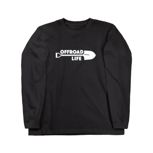 オフロードライフ スコップデザイン クロカン ホワイト ロングスリーブTシャツ