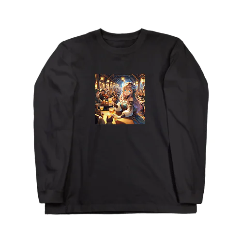 中世ファンタジー美少女の大冒険 酒場と楽器演奏 Long Sleeve T-Shirt