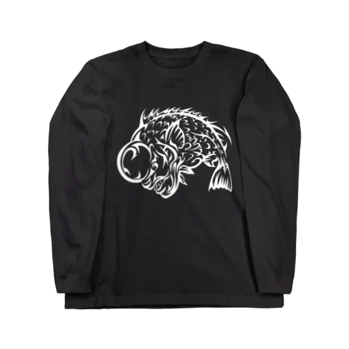 コブダイ・寒鯛のトライバルデザイン　白 Long Sleeve T-Shirt