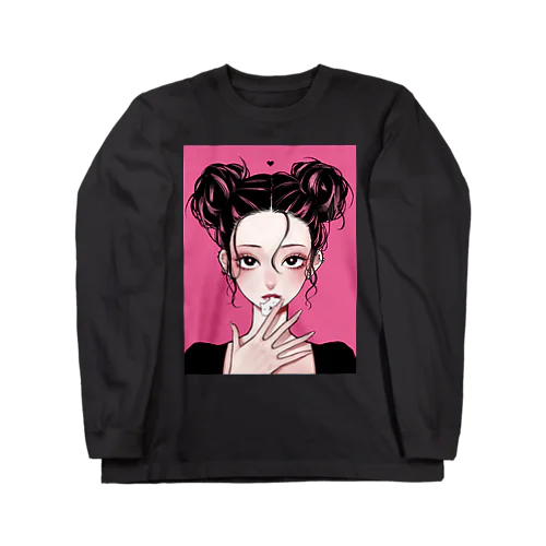 お団子ちゃん x つるにゃん Long Sleeve T-Shirt