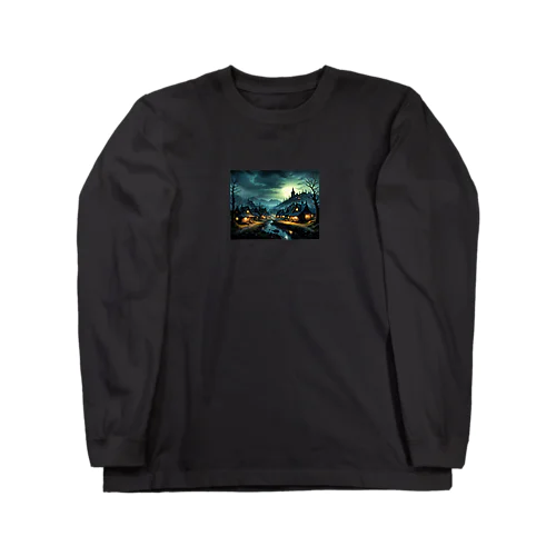 夜に輝く美しい村の光景 Long Sleeve T-Shirt