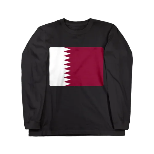 カタールの国旗 ロングスリーブTシャツ