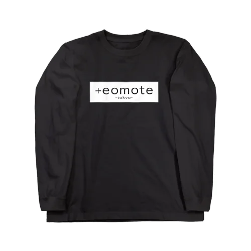 eomoteのシンプルなロゴ（背景文字）が入った長袖Ｔシャツ（黒） Long Sleeve T-Shirt