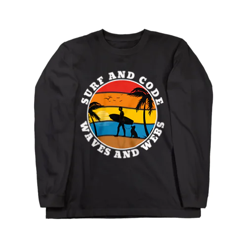 Surf and Code, Waves and Webs Long Sleeve T-Shirt