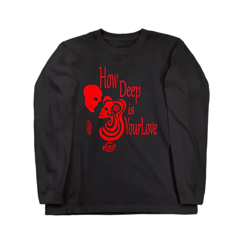 How Deep Is Your Love（赤） ロングスリーブTシャツ