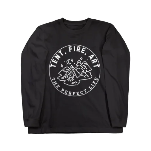 Tent, Fire, Art ロングスリーブTシャツ