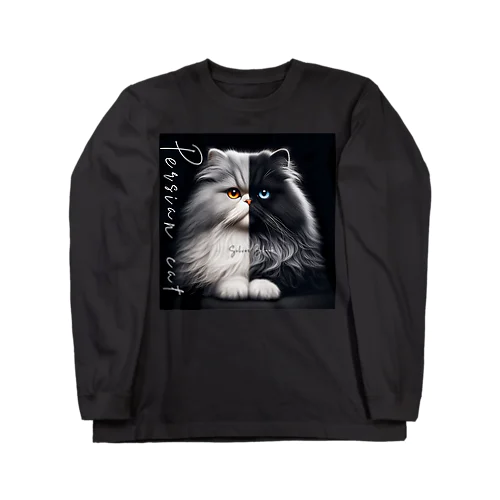 Persian cat　Silver&Black Long Sleeve T-Shirt