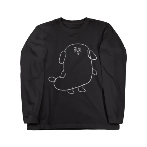 もじゃまる茫然　白 Long Sleeve T-Shirt