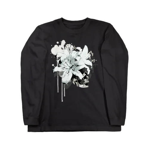 Lily Skull [White] Long Sleeve T-Shirt