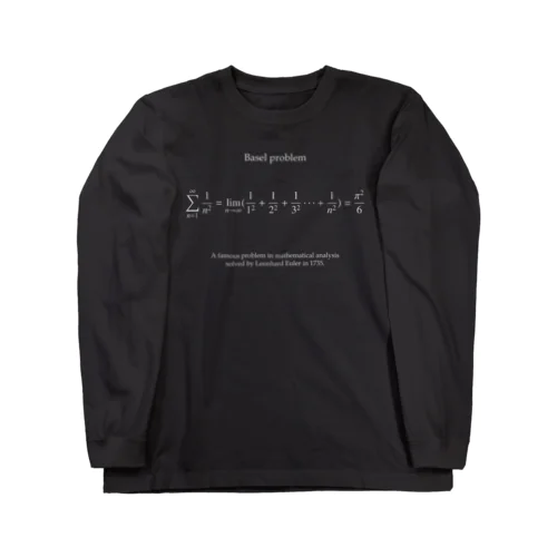 バーゼル問題（オイラーの解）：数式：円周率：数学 ロングスリーブTシャツ