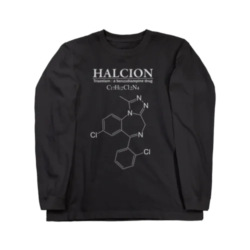ハルシオン(トリアゾラムを使用した睡眠導入剤[睡眠薬]）：化学：化学構造・分子式 ロングスリーブTシャツ