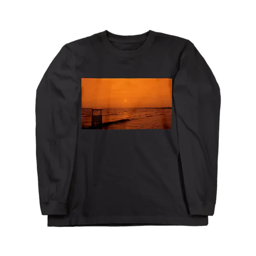 Beach orange ロングスリーブTシャツ