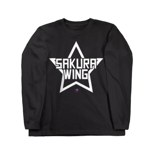 SAKURA WINGスター白字 Long Sleeve T-Shirt