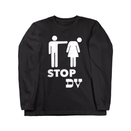 STOP DV_White Long Sleeve T-Shirt