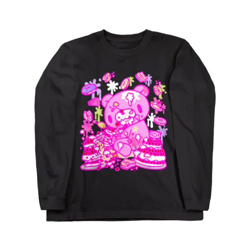 【各10点限定】いたずらぐまのグル〜ミ〜(8/special2/pink×blackback) ロングスリーブTシャツ