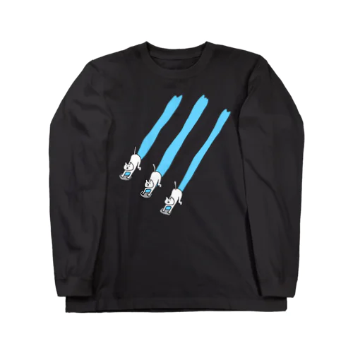 ネコ達の雑巾がけ Long Sleeve T-Shirt