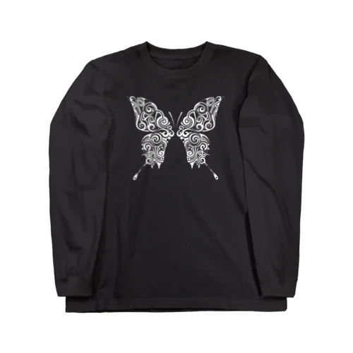 Butterfly (White) ロングスリーブTシャツ