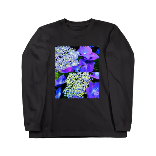 ガクアジサイの花と蕾 Long Sleeve T-Shirt