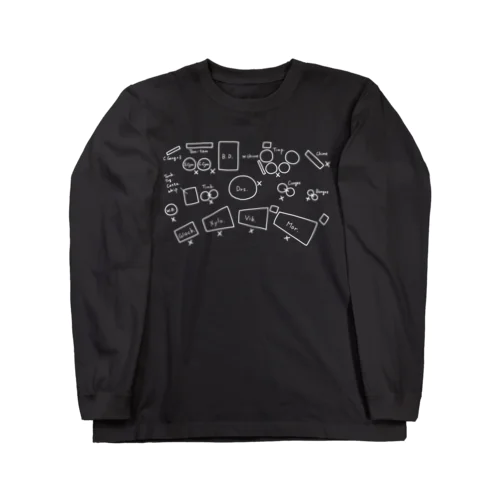 打楽器配置図（白） ロングスリーブTシャツ