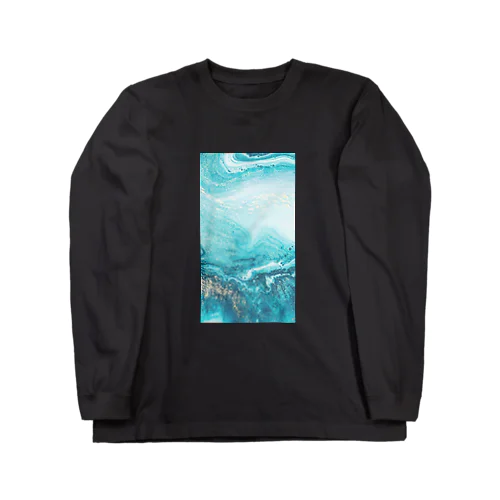 大理石 ターコイズ Long Sleeve T-Shirt