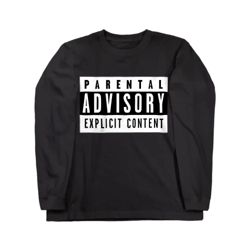 PARENTAL ADVISORY 白黒 反転色ロゴTシャツ Long Sleeve T-Shirt