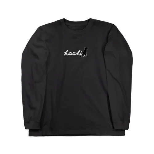 ハチワレ猫　ハチ　ロゴ背面ver. ロングスリーブTシャツ