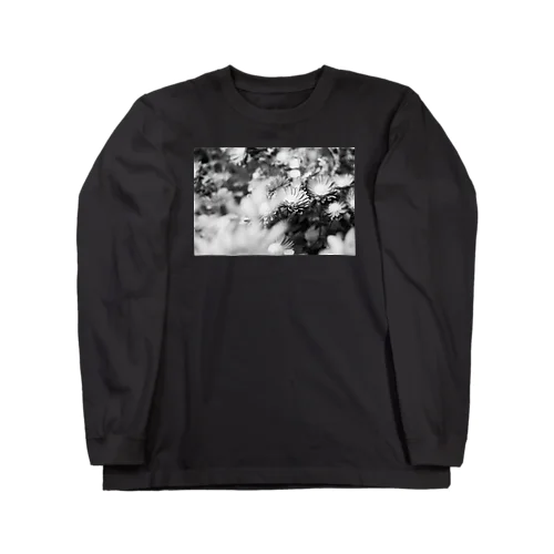 モノクロフラワー（キク） Long Sleeve T-Shirt