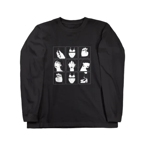 girls ホワイト おめめ無し Long Sleeve T-Shirt