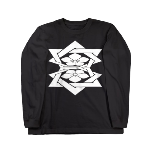 桔梗紋 白 Long Sleeve T-Shirt