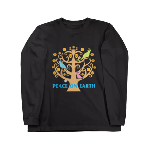 鳥/Peace on Earthツリー Long Sleeve T-Shirt