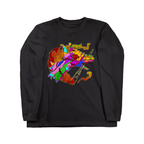 テアソビ犬ロングスリーブTシャツ（カラフルver.） Long Sleeve T-Shirt