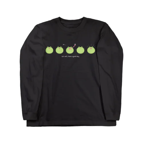 かえるの食事（色背景用） Long Sleeve T-Shirt