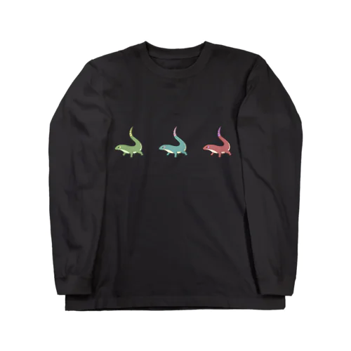 三匹のゆるいトカゲ Long Sleeve T-Shirt