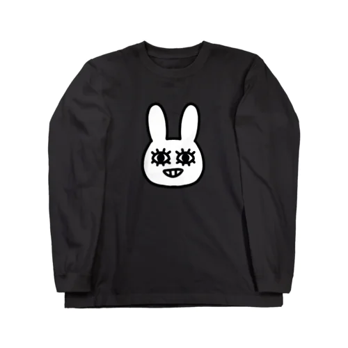 poker face rabbit 롱 슬리브 티셔츠